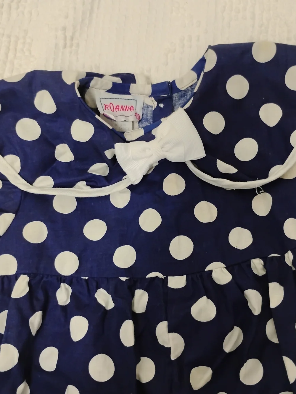Vintage Blue Polka Dot Roanna Romper 18m Made In The USA